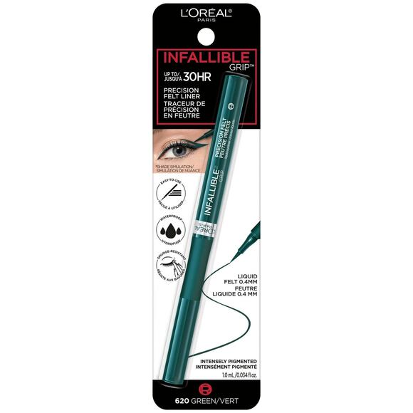 NEW L'Oreal Paris Infallible Precision Felt Waterproof Liquid Eyeliner GREEN - Picture 1 of 3